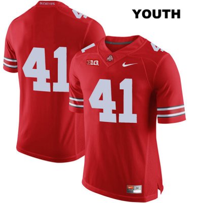 Youth NCAA Ohio State Buckeyes Hayden Jester #41 College Stitched No Name Authentic Nike Red Football Jersey HD20A33HE